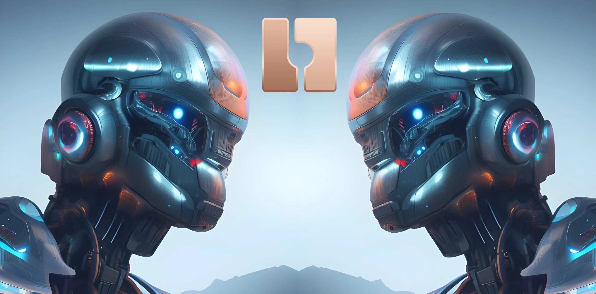 The image showing two AI bots.