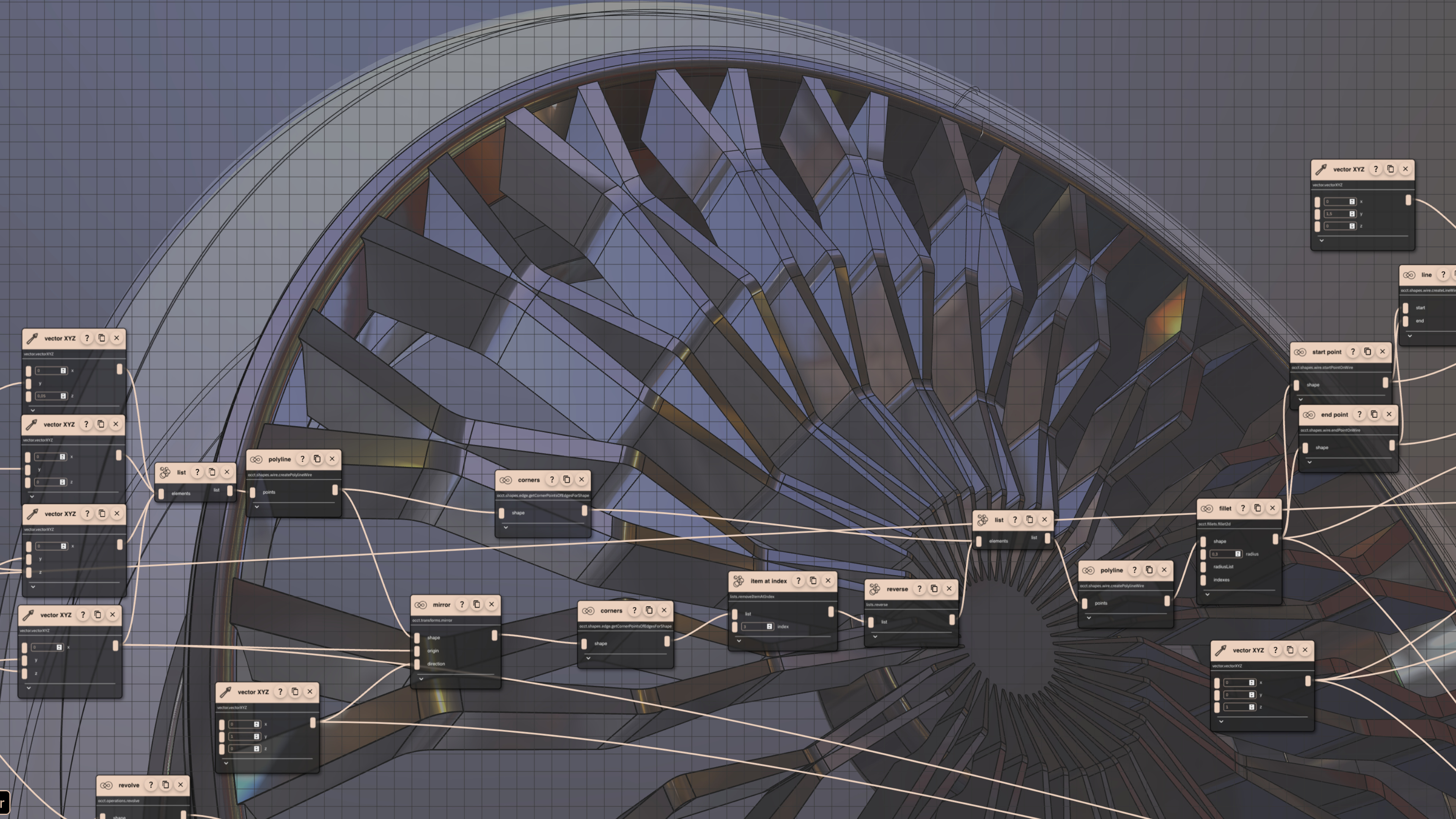 Image showing Rete Editor and parametric wheel design