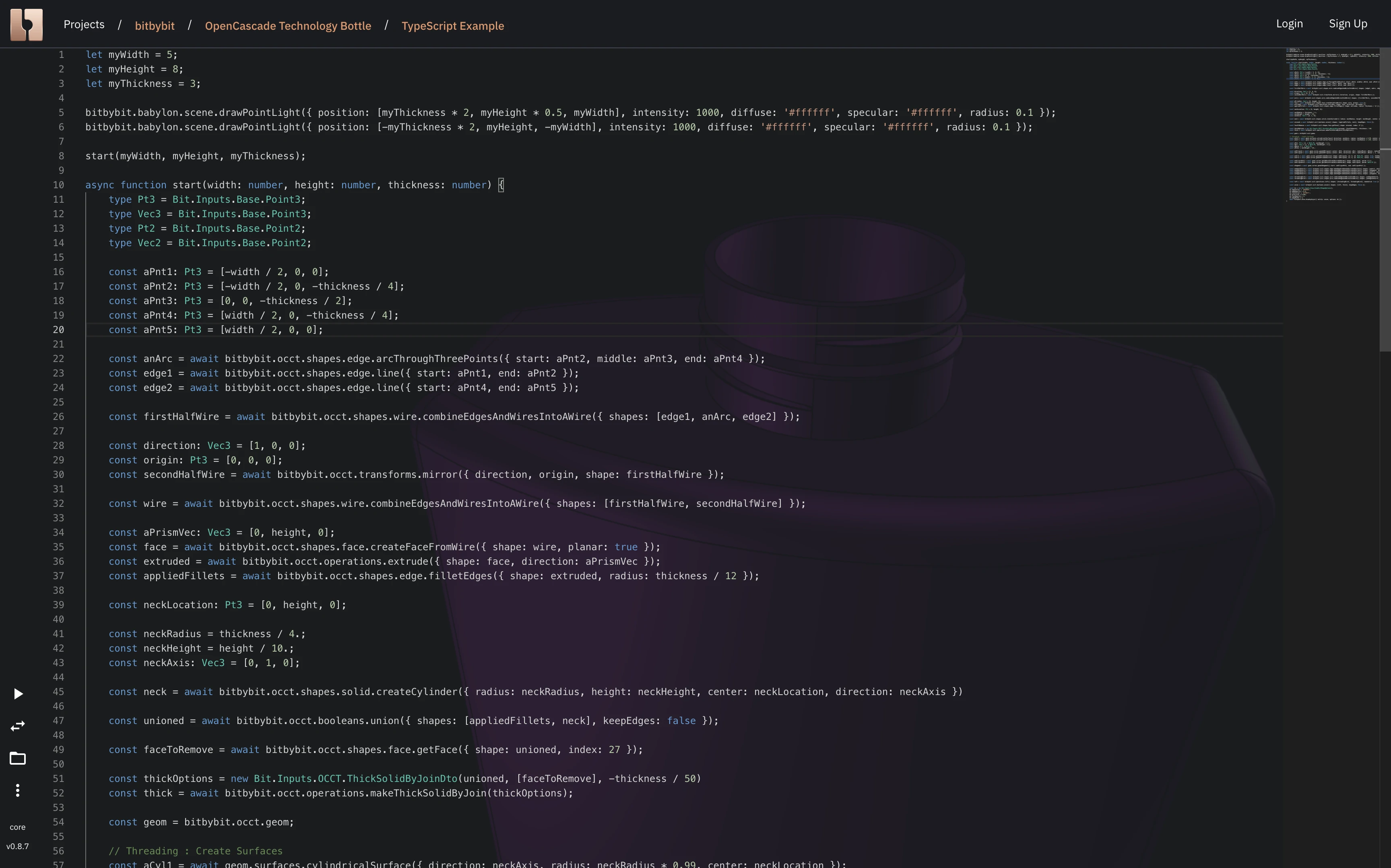 Image showing Bit By Bit Developers TypeScript editor screen